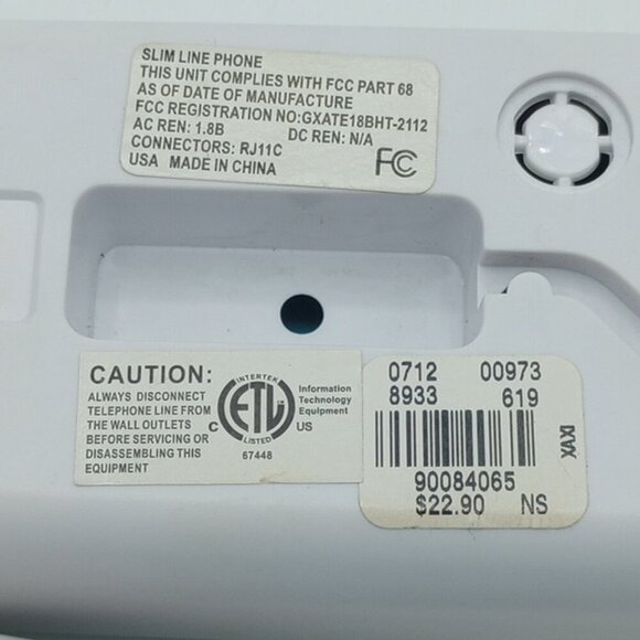 Slimline Push Button Landline Phone - Tested/Works - Picture 12 of 13